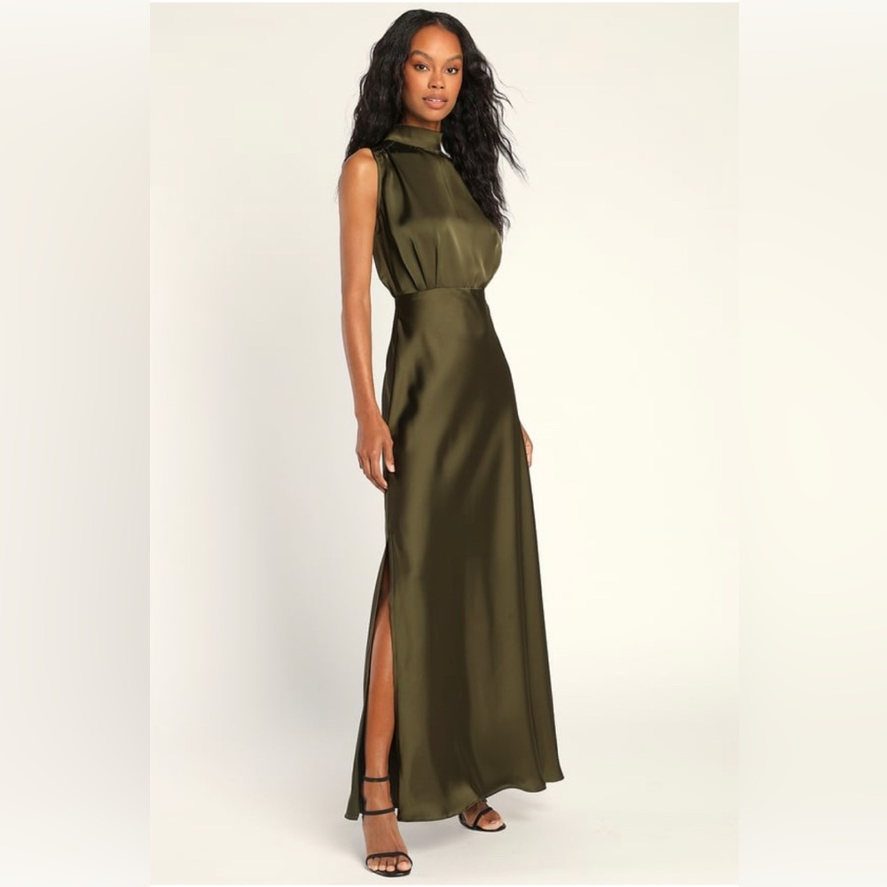 Lulus Classic Elegance Satin Sheath Dress